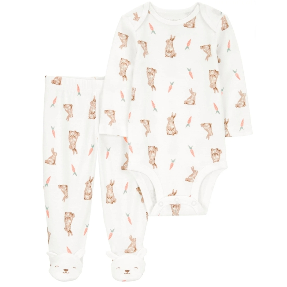 Baby Bunny Print Footed Outfit ♡